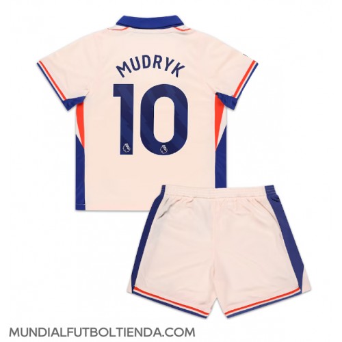 Camiseta Chelsea Mykhailo Mudryk #10 Segunda Equipación Replica 2024-25 para niños mangas cortas (+ Pantalones cortos)